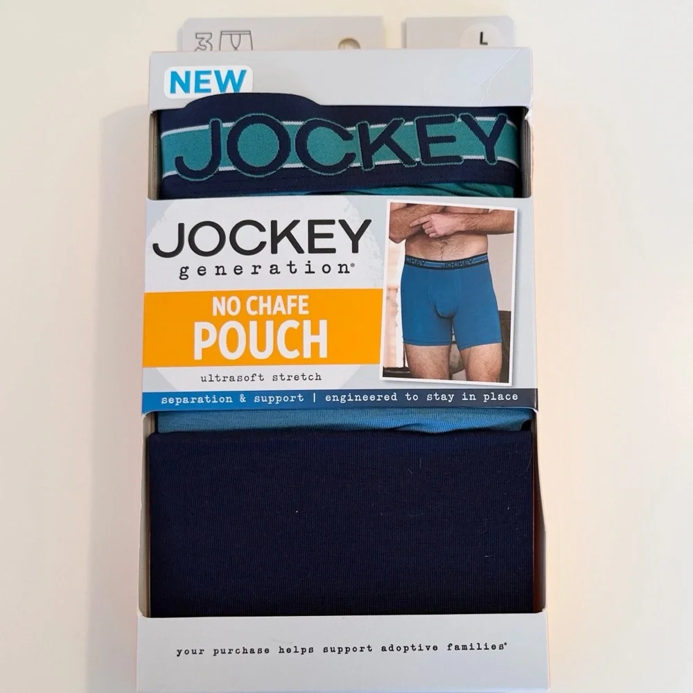 Jockey Generation 3pk Microfiber No Chafe Pouch Boxer Briefs LG NWT